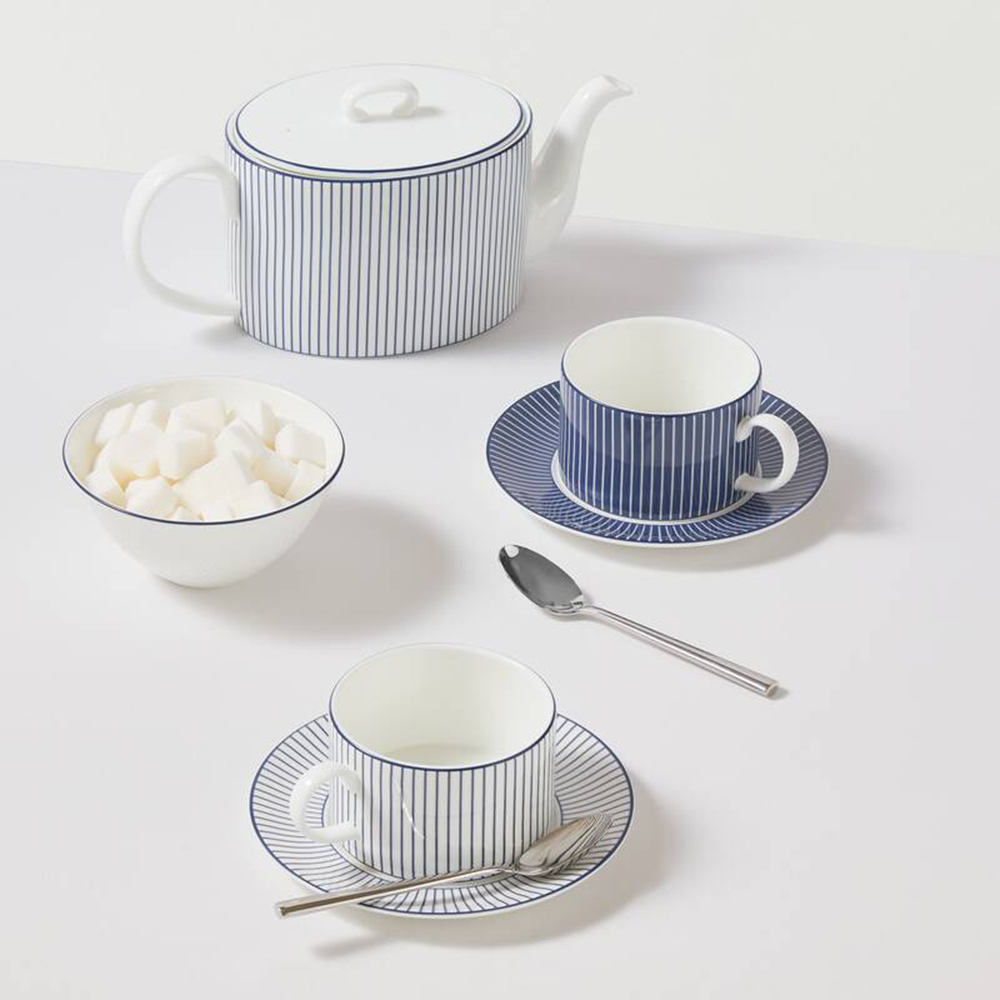 ストライプホワイトポット