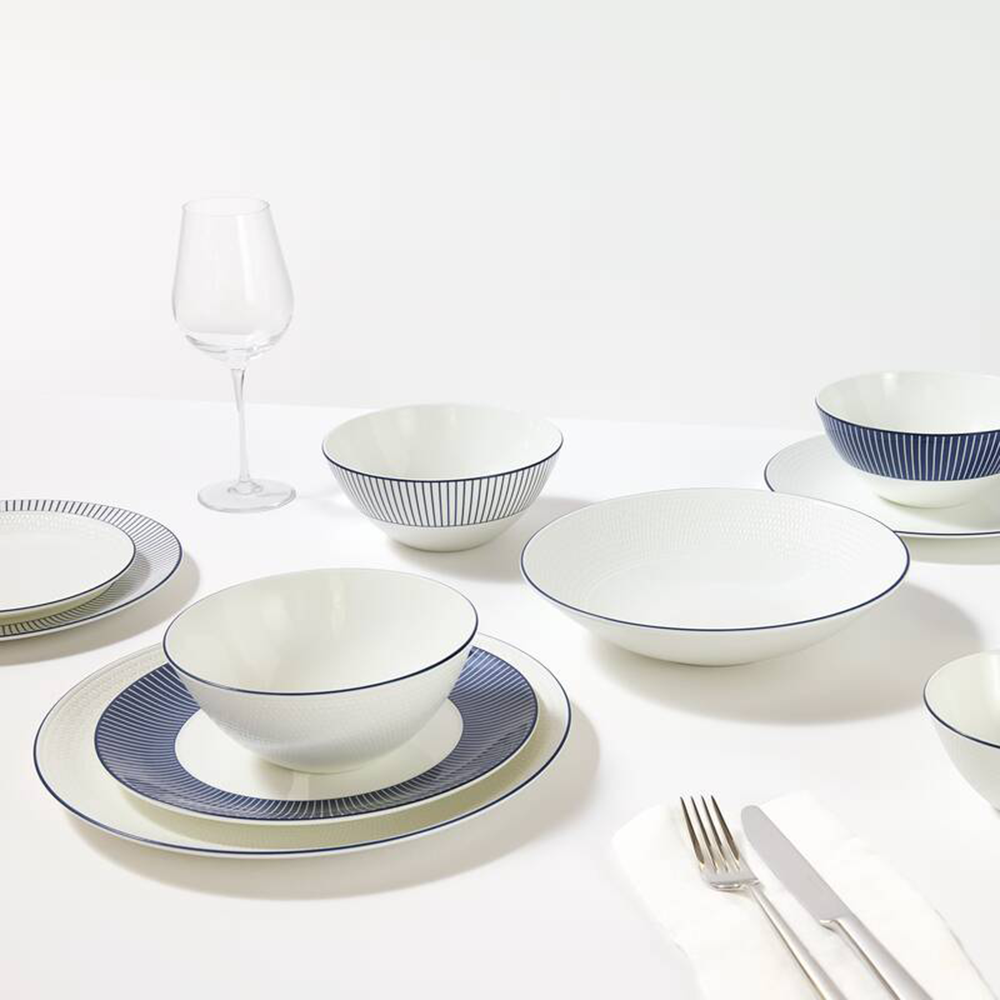 16cmストライプホワイトボウル