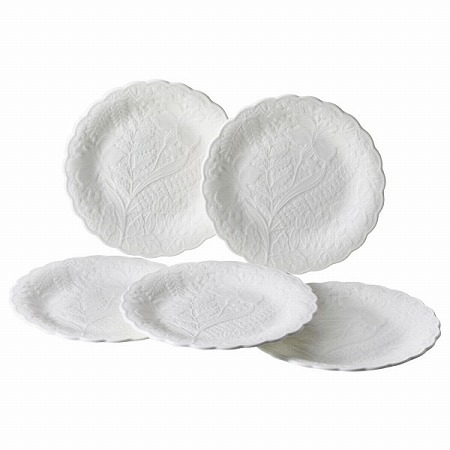 ホニトン・レース プレート(ブライト) 17cm 5点セット 電子レンジ温め 食洗機対応 (51952-23177)