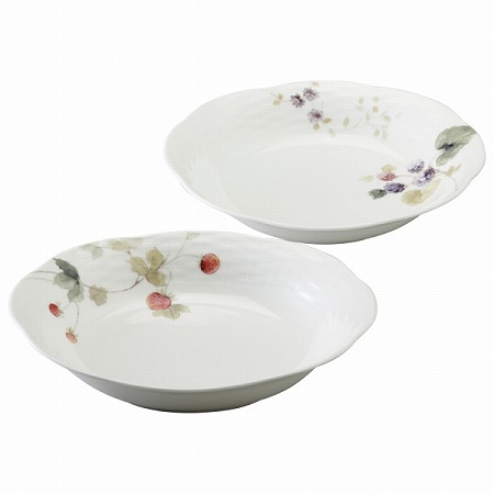 ルーシーガーデン オーバルプレートセット(アソート) 23cm 2人用 電子レンジ温め 食洗機対応 (96011-23065P)