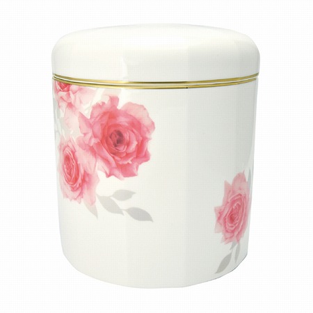 骨壺 12面取 赤バラ 5寸 (96795-9890)