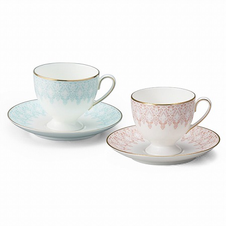 オーロラ ティーコーヒー兼用カップ＆ソーサー(アソート) 210cc 2人用 (97104-20861)