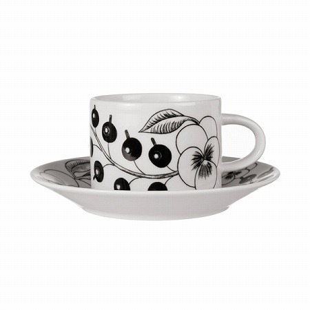 パラティッシ ティーカップ&ソーサー(ブラック) 280cc オーブン 電子レンジ 食洗機対応 (ARB110-5100014)