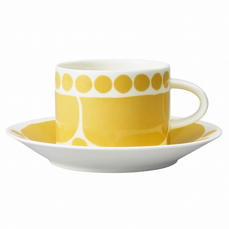 スンヌンタイ ティーカップ&ソーサー(イエロー) 280cc オーブン 電子レンジ 食洗機対応 (ARB113-1054200)