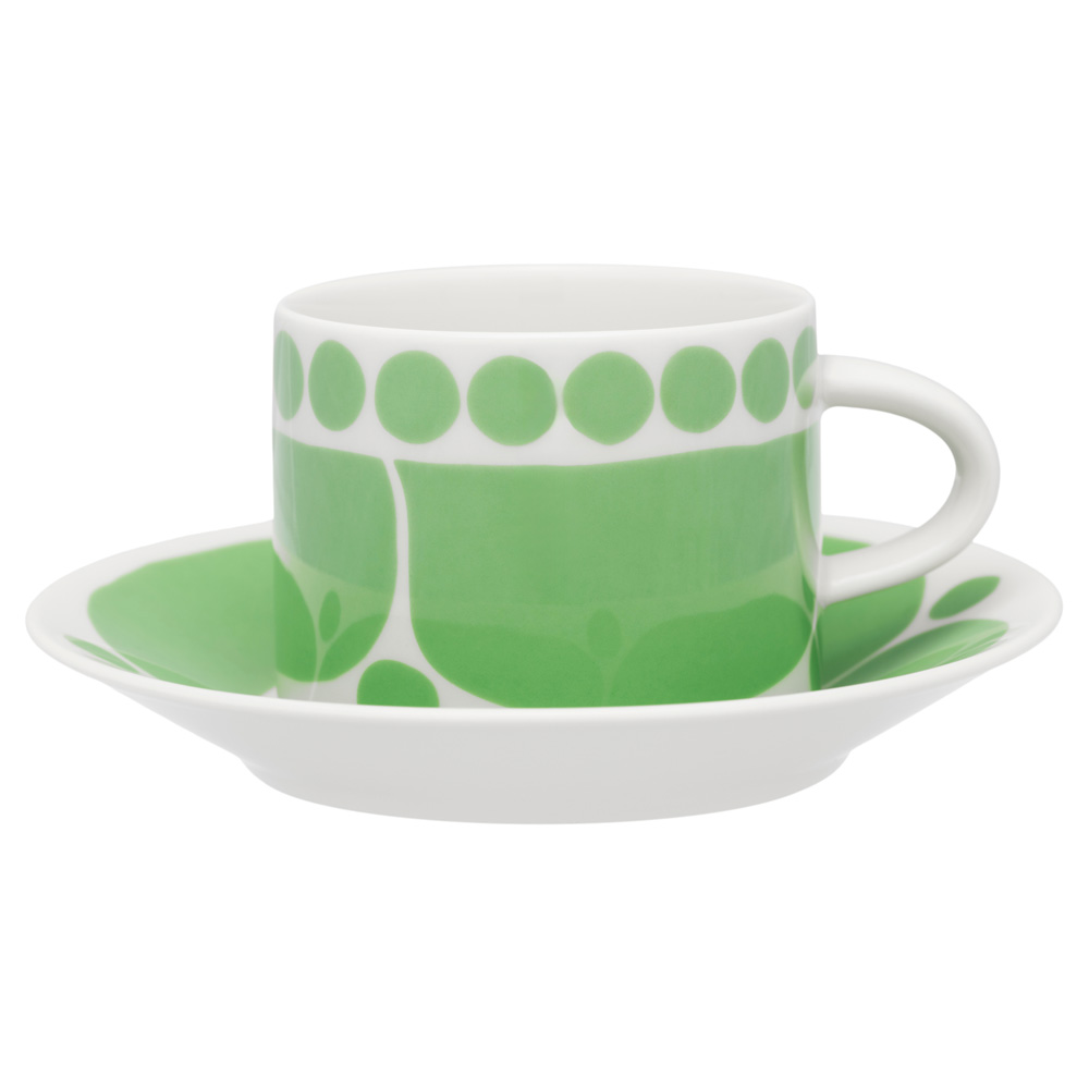 スンヌンタイ カップ&ソーサー(ライトグリーン) 280cc オーブン 電子レンジ 食洗機対応 (ARB136-1079372)
