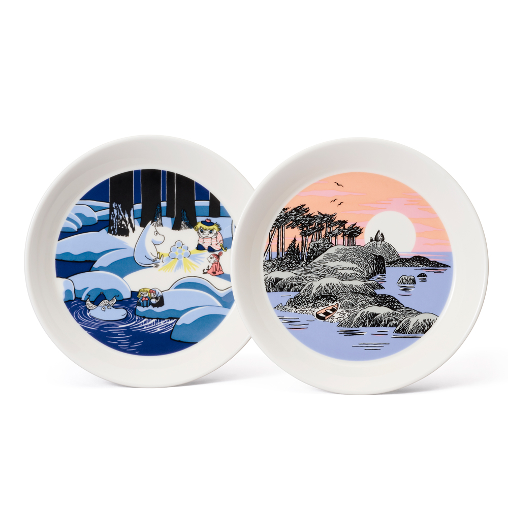 ムーミン プレートセット ペア(ムーミンコレクターズ スノーランタン&マザーアンドサン) 19cm オーブン 電子レンジ 食洗機対応 (ARB801-1067428)