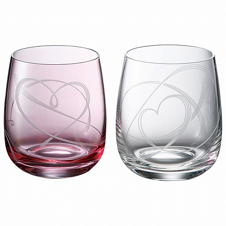 グラスワークス ハート結び フリーグラス 250cc 2人用 (GW4051-18250A)