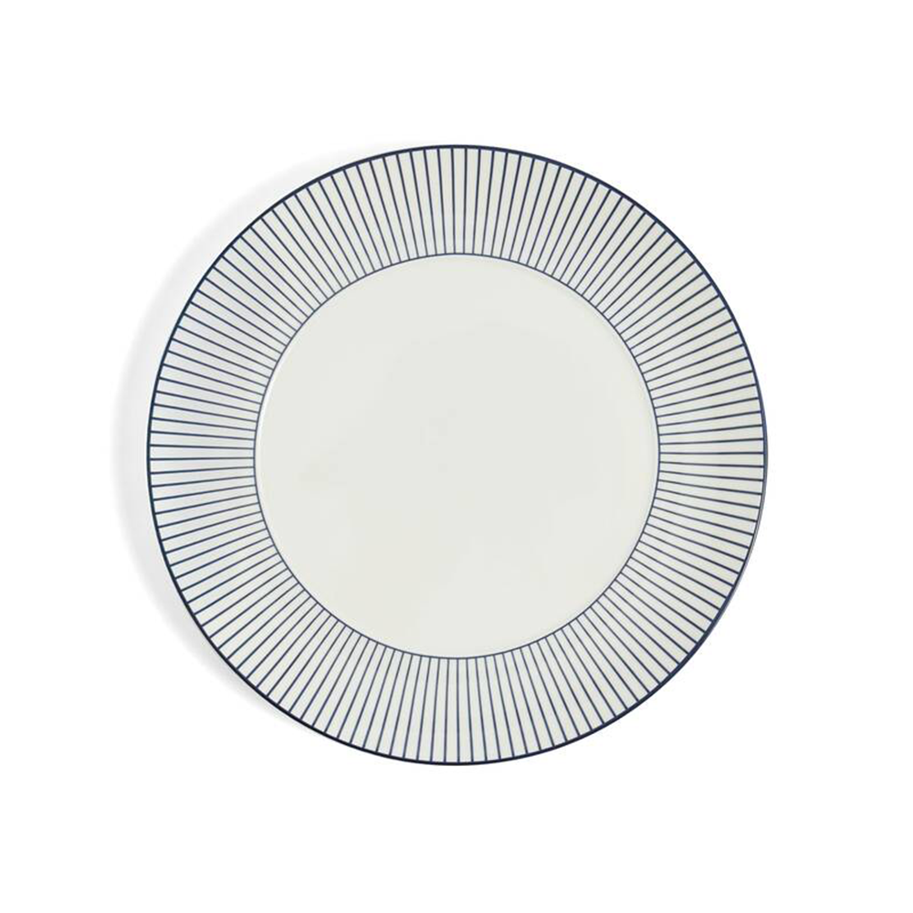 ジオ ブルー プレート ピンストライプ ホワイト 24cm 電子レンジ温め 食洗機対応 (WW80-1079124)