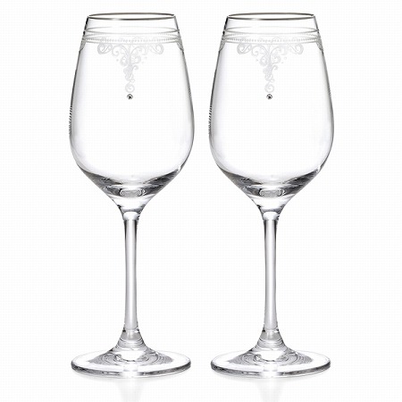 ジルスチュアート(JILL STUART) ワイングラスセット 340cc 2人用 (GW4132-63393A)